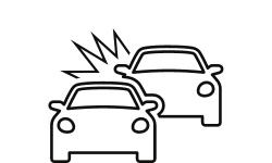 Icon of two cars in an accident