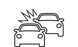 Icon of two cars in an accident