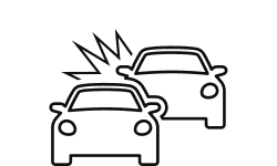 Icon of two cars in an accident