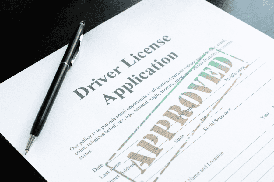 An official document showing approval for a driver's license application.