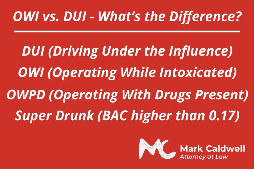 OWI vs. DUI - Mark Caldwell DUI Lawyer Explains